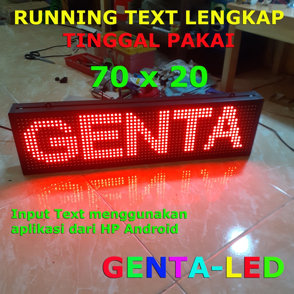 Running Text Tulisan Berjalan LED Display Merah 70 x 20