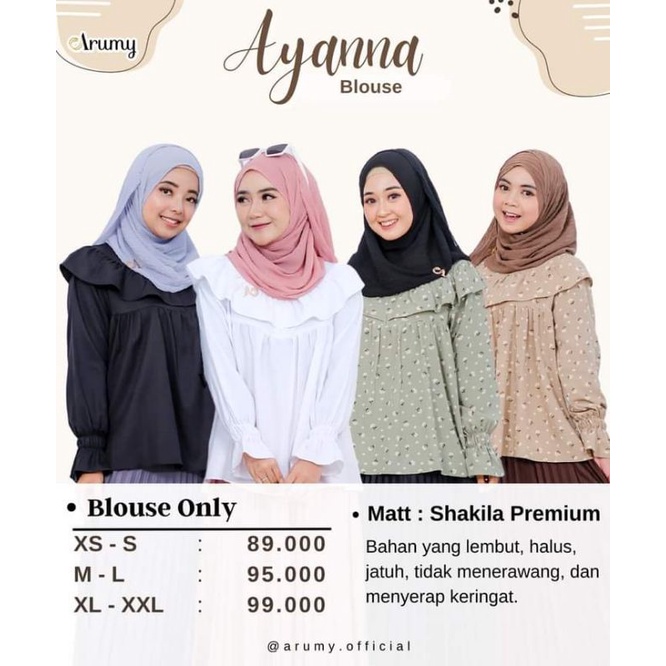 BLOUSE AYANA &phasmina plisket   BY ARUMY OFFICIAL