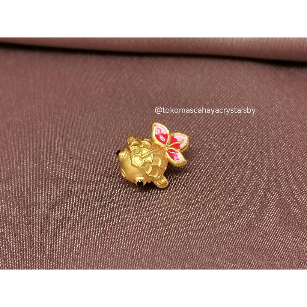 Charm Ikan Koi Merah Kembung Emas kadar 24k HK 999% 999