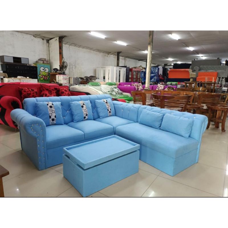 Sofa L kancing / Sofa kancing / Sofa minimalis / Sofa mewah