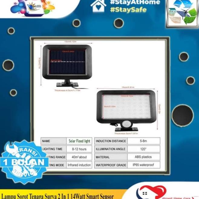 LAMPU SOROT RUMAH DINDING TENAGA SURYA SOLAR FLOOD LIGHT PORTABLE