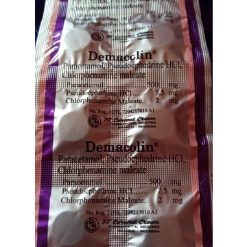 Demacolin Kaplet Strip Gejala Flu ,Demam, Sakit Kepala ORIGINAL-BPOM