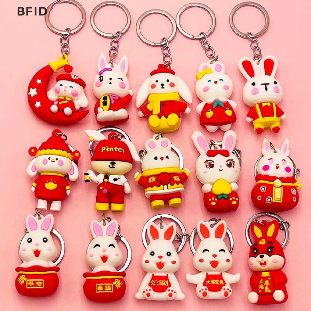 [BFID] Kartun Lucu Tahun Baru Bunny Keychain Hewan Kelinci Gantungan Kunci Kreatif Beruntung Tas Dekorasi Gantungan Kunci Tas Natal Liontin Mobil Keyring Hadiah [ID]