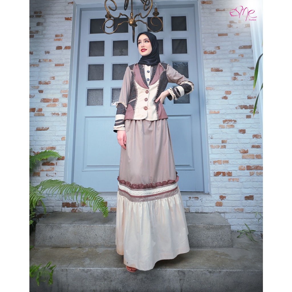 Original Gamis Esme E-101206 A/ Gamis Esme Terbaru / Gamis Esme 2023 / Gamis Kekinian / Gamis Mekrok