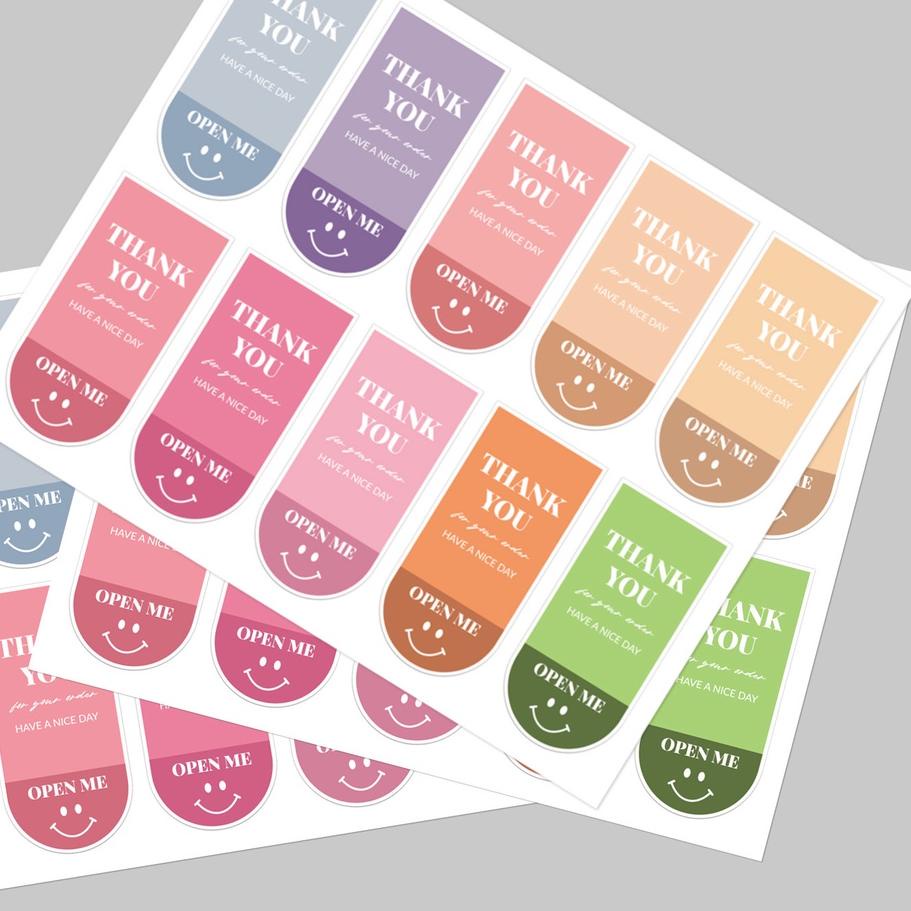 

SRI018 100 pcs Stiker Label Open Me Thank You Have A Nice Day <<>>