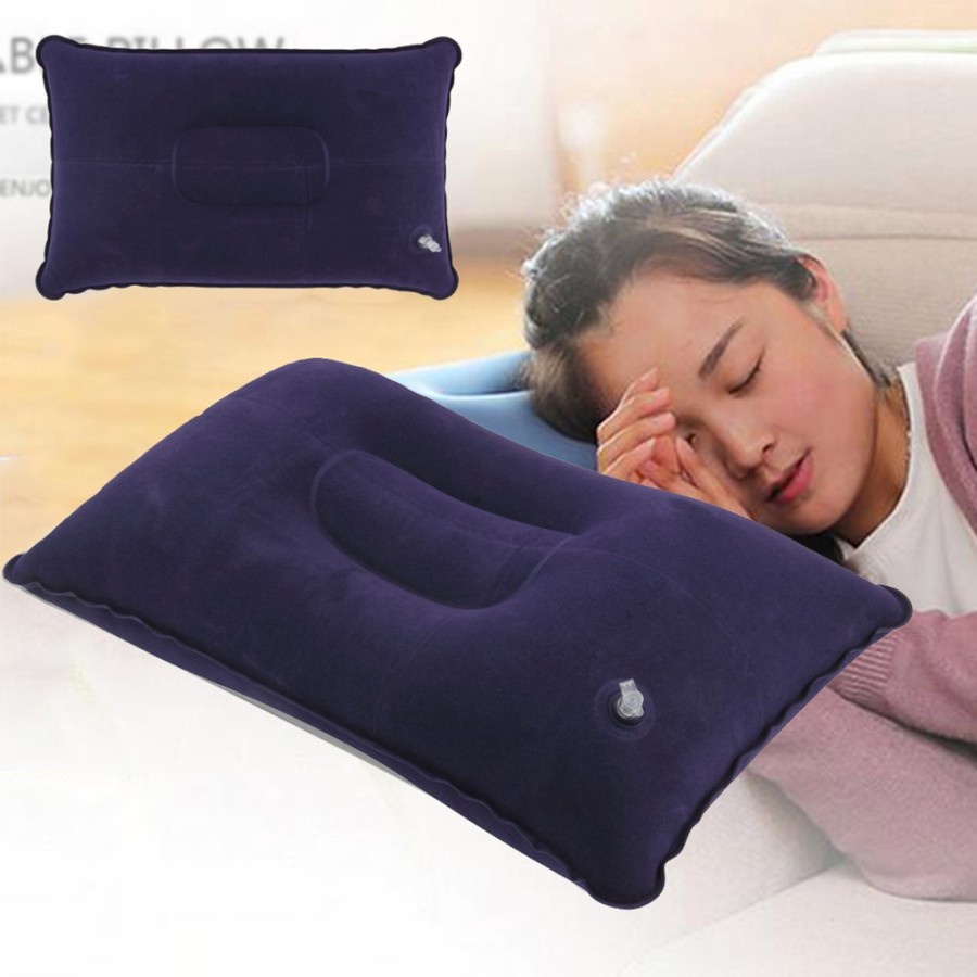 Travel Pillow Bantal Angin Kepala Tiup Inflatable Ringan Bentuk Persegi Untuk Travel Bantal Mobil / Kasur