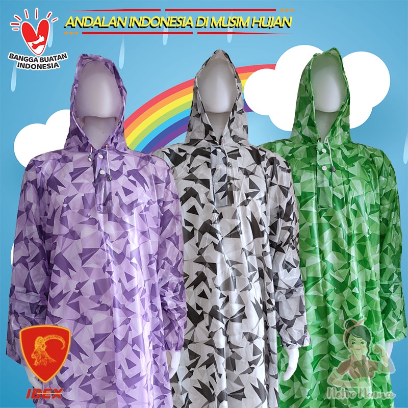 Jas Hujan Ponco Lengan XL IBEX ORI Ukuran JUMBO BIGSIZE Gajah Original