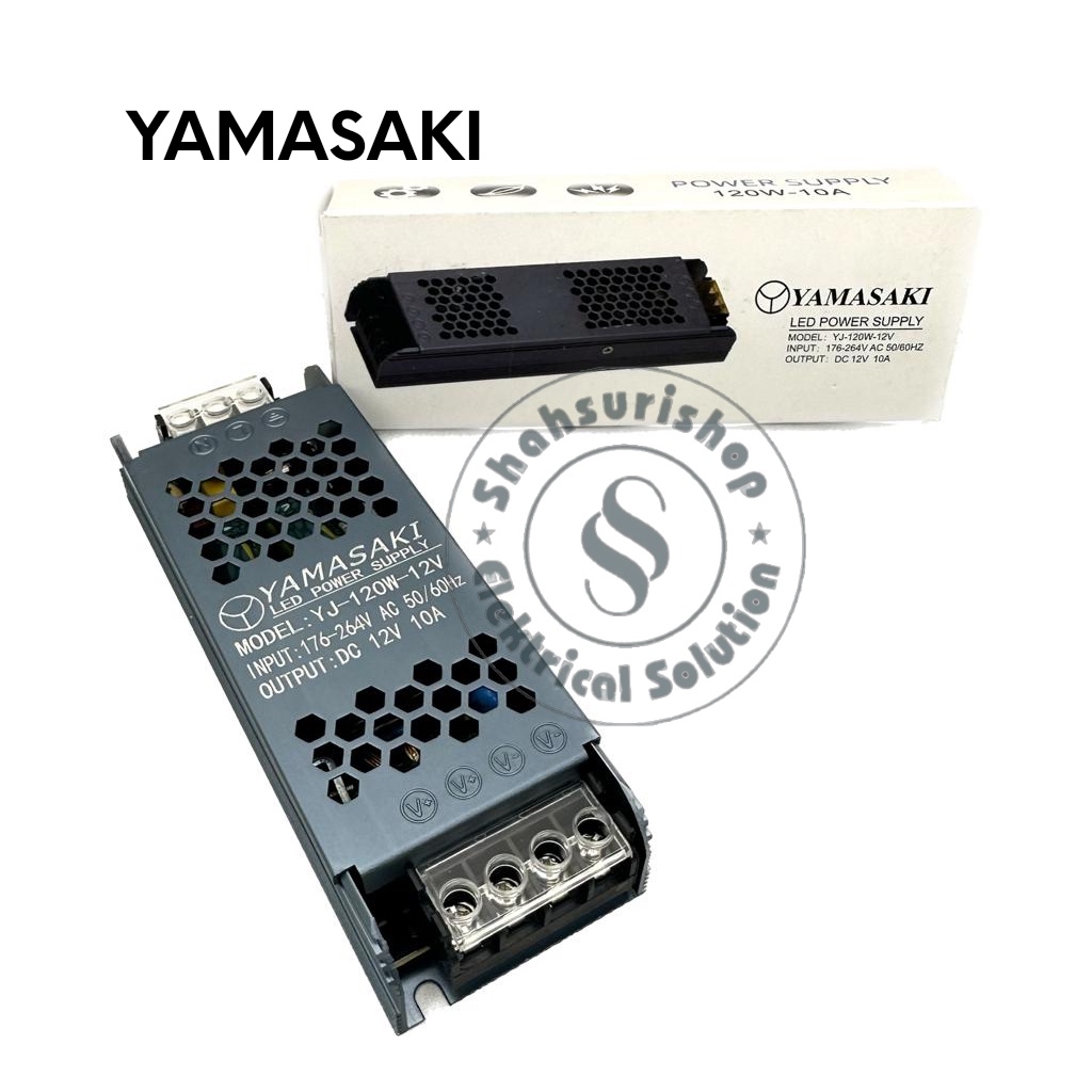 YAMASAKI POWER SUPPLY LED CCTV SLIM MINIMALIS 10A 120 WATT ALUMUNIUM