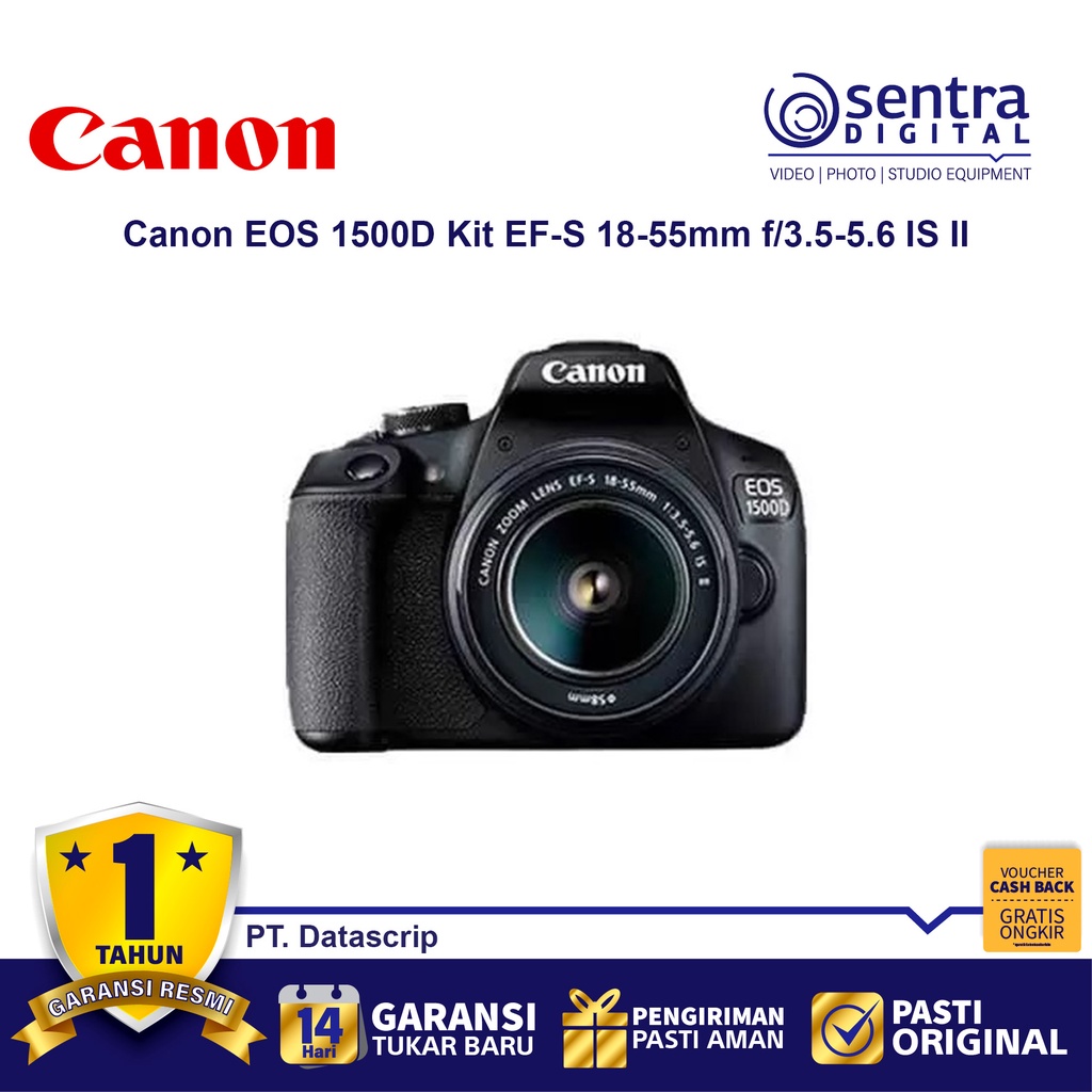 Canon EOS 1500D Kit EF-S 18-55mm IS II - Canon Eos 1500D Kit - Canon 1500D