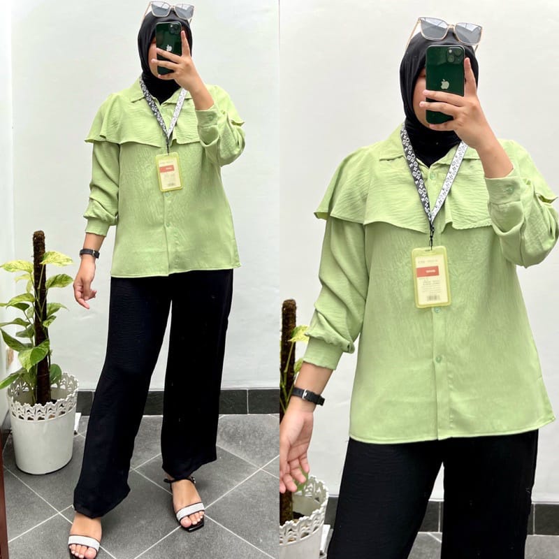 BEFAST - ZEC OOTD WANITA BLOUSE LADY / Phia Blouse CRINCLE / Blouse Polos Formal Lengan Panjang / OOTD Daily Wanita Terlaris / Pakaian Casual wanita / Blouse Model Terbaru / Fashion Wanita Kerja Trendy / Outfit Wanita Hijab Style