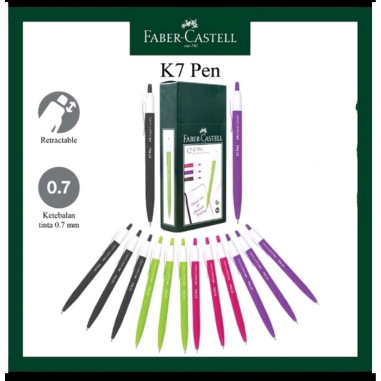 

(1 pcs) Pulpen / Pena Faber-Castell / K7 / 0.7 mm