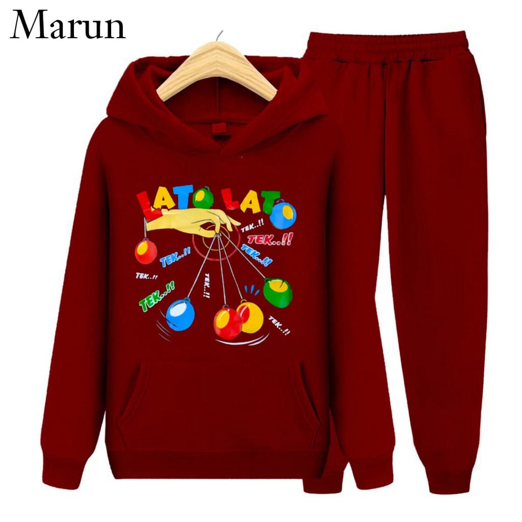 Hzl_outfit Setelan Sweater Hoodie Anak Lato Lato Tek Trend/ Sweater Hoodie Cealana Lato Lato