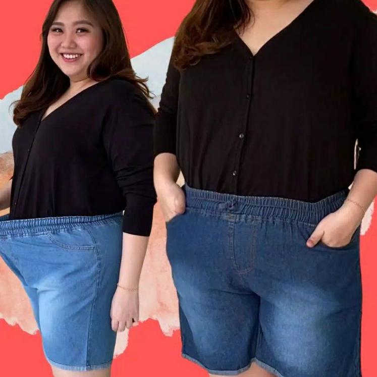 Terlaris Celana Pendek Hot Pants Wanita Jeans Jumbo // Celana Pendek Jeans Wanita Jumbo Murah