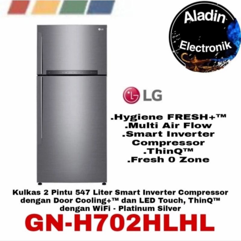 KULKAS LG GN-H702HLHL SMART INVERTER ThinQ™ GNH702HLHL