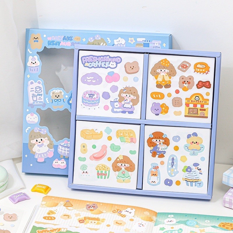 

10 LEMBAR Cute Girl Kitchen Sticker Anti Air Decorative Stiker Cute