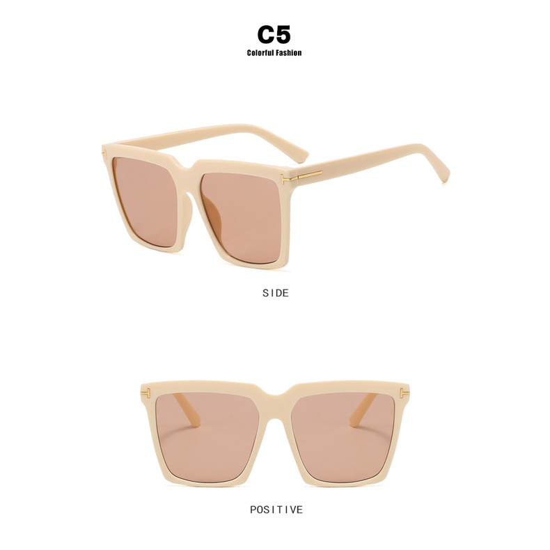 Kacamata Kotak Oversize Untuk Wanita Pria T shaped Shades UV400