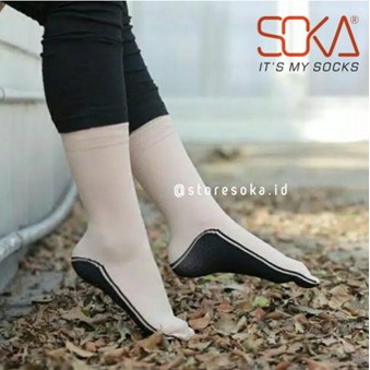 M - Kaos Kaki Black Sole Brown SOKA (size M)