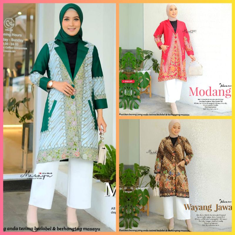 LONG BLAZER BATIK | BLAZER BATIK WANITA MASAYU