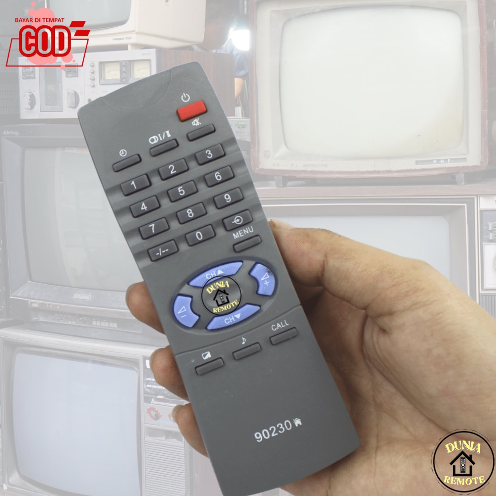 Remot Remote TV TOSHIBA Tabung 90230 abu slim flat tanpa setting