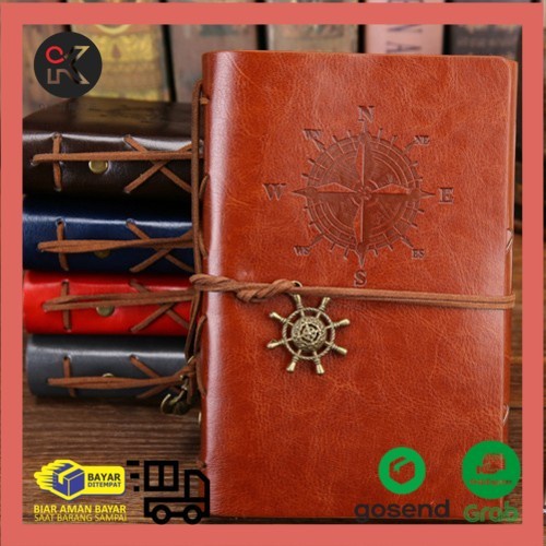 

Silahkan Order] Buku Catatan Diary Agenda Binder Kulit Retro Compass Kertas A5