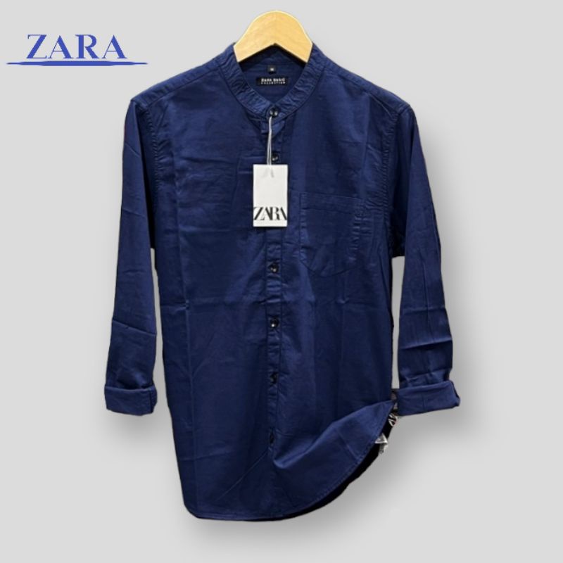 Kemeja Zara Shanghai Premium Pria Style Kemeja Polos Hitam Putih