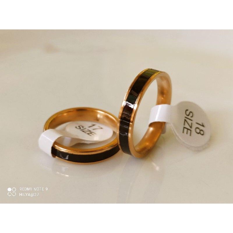 Cincin Titanium epoxy MINI los Hitam Gold silber murah