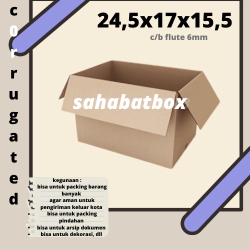 

(min order 5pcs)KARDUS/DUS/KARTON/DUS PINDAHAN DOUBLE WALL UK. 24,5x17x15,5 (BARU)