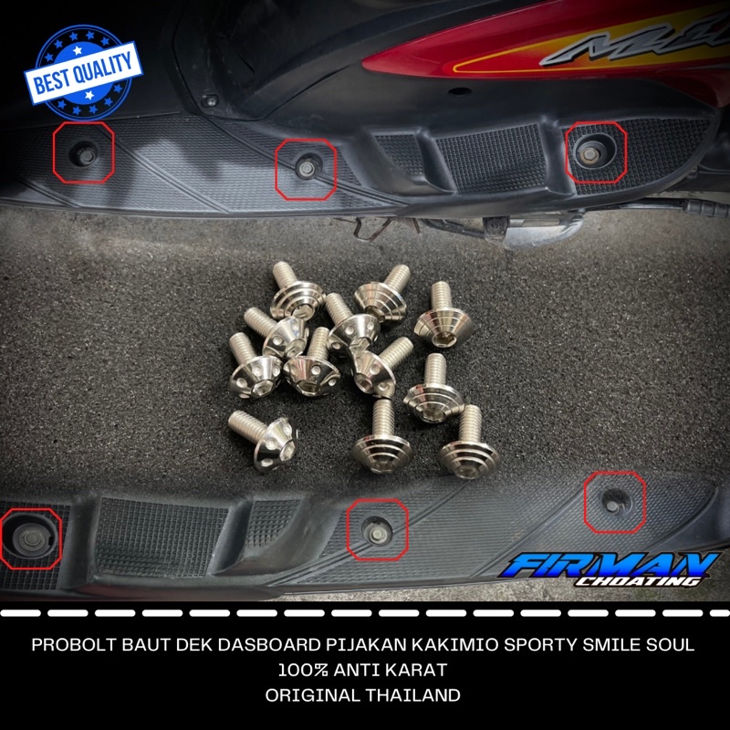 Probolt baut dek dasboard pijakan kaki mio sporty smile garnis (Harga 6biji)