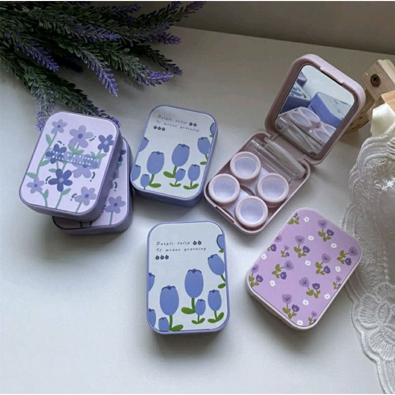TEMPAT SOFTLENS 2IN1 PURPLE FLOWER