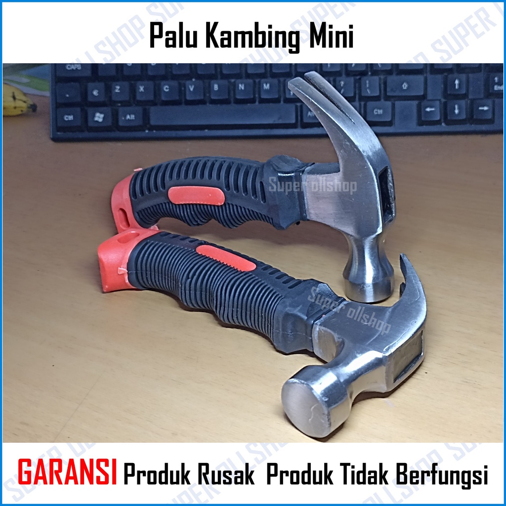 Palu Kambing Murah Martil Hammer Kambing Gagang Fiber Kayu 8 Oz Getok Cabut Paku Beton / Palu Kambing Mini