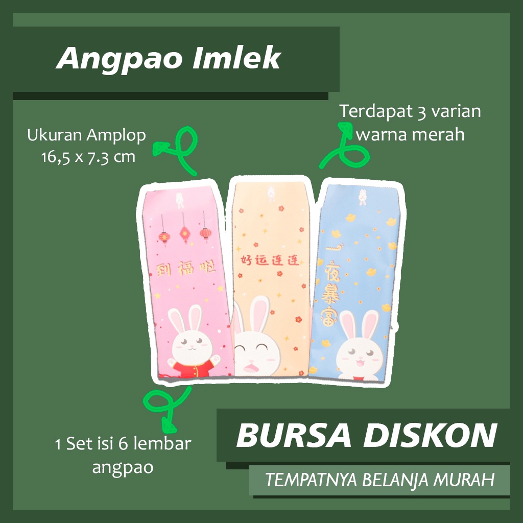 

Angpao Imlek CNY Sincia Tahun Baru China Angpau Hongbao Lucu Kelinci