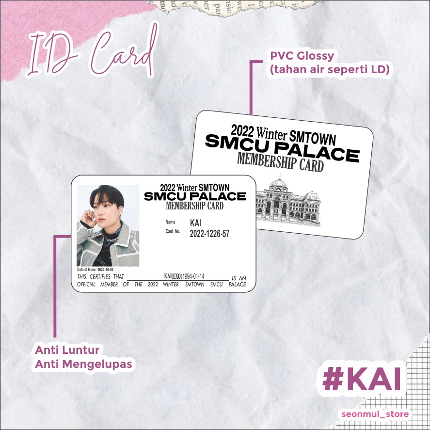 2022 Winter SMTOWN : SMCU PALACE INVITATION MEMBERSHIP CARD 2022 EXO