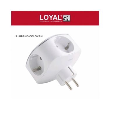 Loyal SY907 Steker 3 lubang + 2 USB + Lampu Indikator