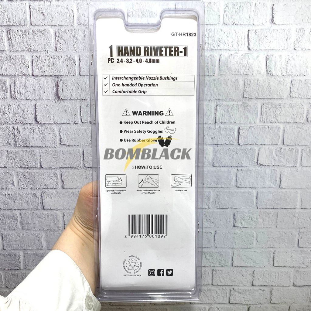 Tang Rivet TEKIRO -1 Tang Ripet Hand Riveter 2,4mm - 4,8mm Paku Ripet