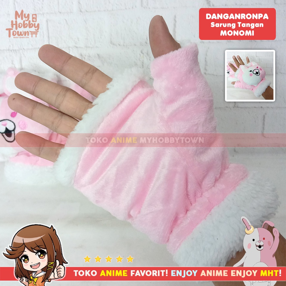 Sarung Tangan Anime Danganronpa Monomi Pink Rabbit Usagi Kawaii