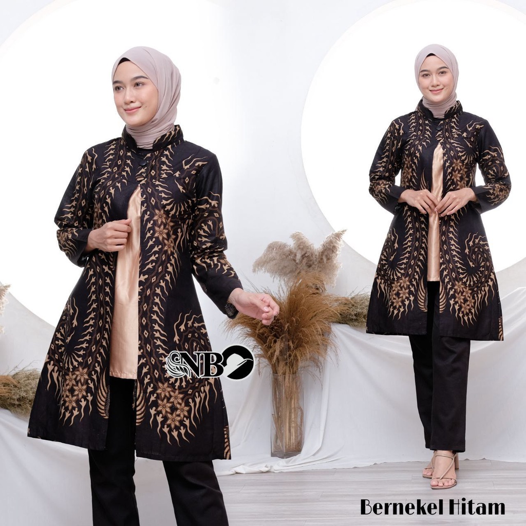 Tunik Batik Wanita Modern Atasan Batik Kerja Kantor Wanita