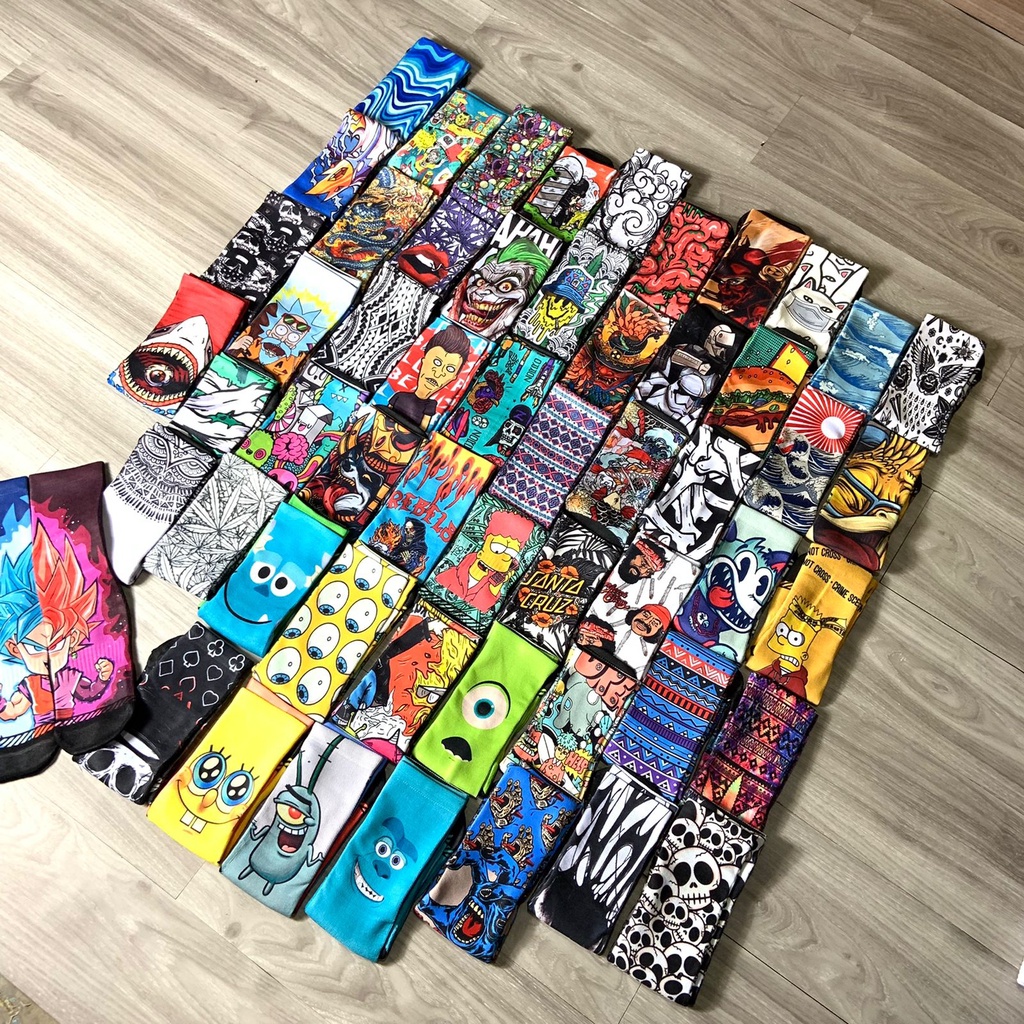 [promo] kaos kaki full print - kaos kaki motif - kaos kaki skate - ready stok kaos kaki termurah spesial series