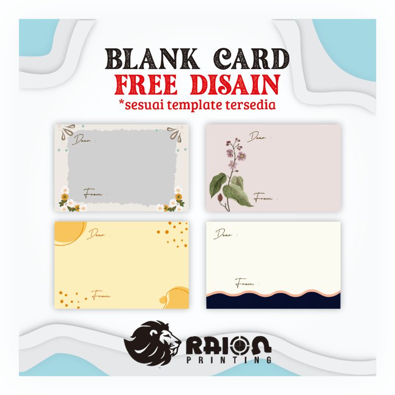 

Blank Card Kertas Kosong Catatan Greeting Card Part II