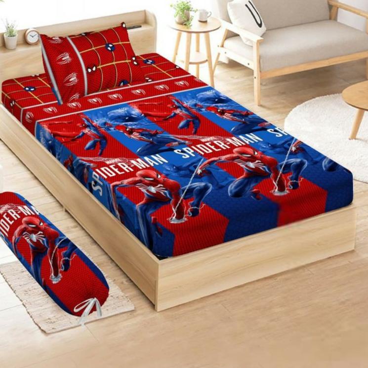 Best Deals SPREI SINGLE SPIDERMAN UK  KASUR NO 3 / SPREI SPIDERMAN SPREI MOTIF ANAK COWOK SPREI KARA
