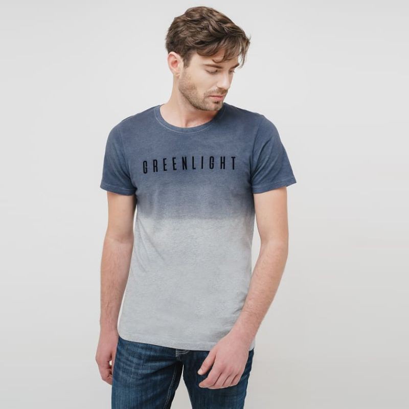 Greenlight T-Shirt Pullfrint Putih-Biru Good Quality / Greenlight Kaos / Simple- Murah / kaos Ariel 