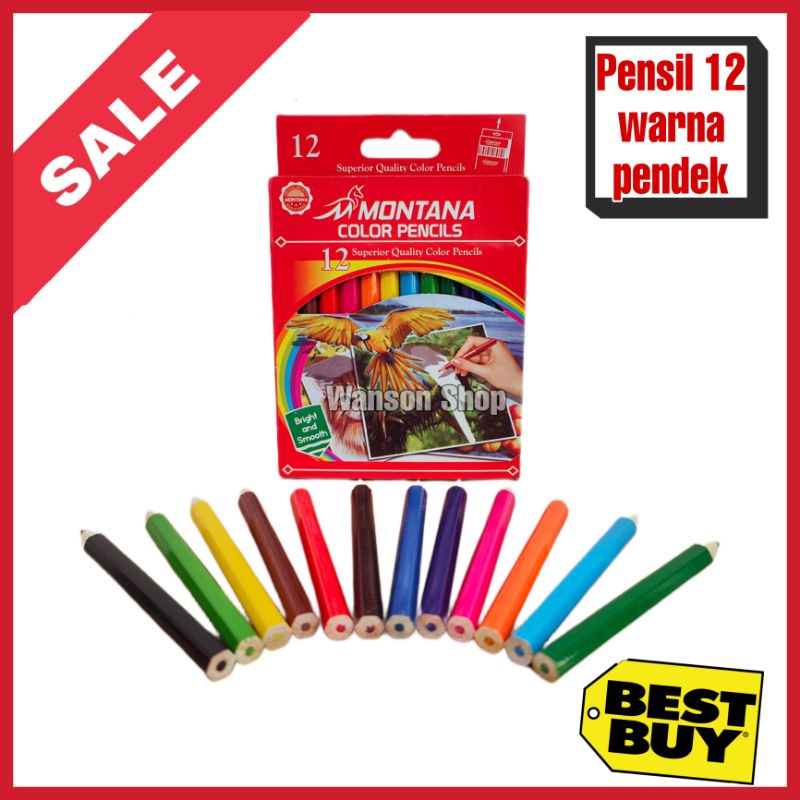 

PENSIL 12 WARNA PENDEK MURAH MONTANA