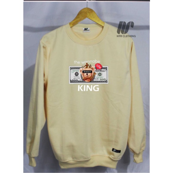 Crewneck Sablon Original NVR clothing 08 Sweater Basic