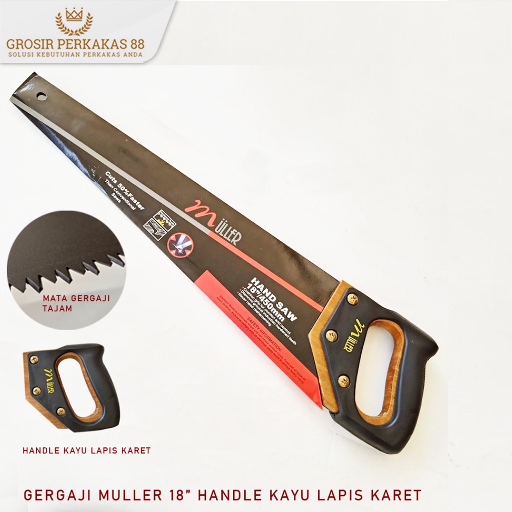 Muller Gergaji Pemotong Kayu Graji Gorok Belah Potong Tajam Manual 18 20 inch