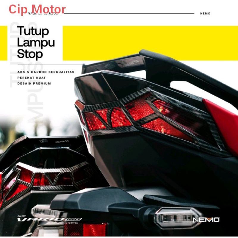 Cover tutup lampu belakang Vario 160 Carbon Nemo