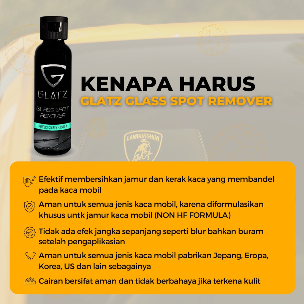 Pembersih Jamur Kaca Mobil Paling Ampuh Efek Daun Talas GLATZ Glass Spot Remover Penghilang Kerak