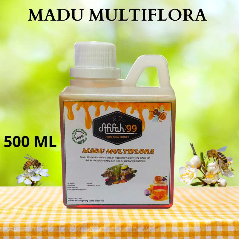 

Madu Afifah 99 Madu Murni Asli Nektar Multiflora 650gr (500 ml) Grade A 100% Alami Pure Natural Raw Honey