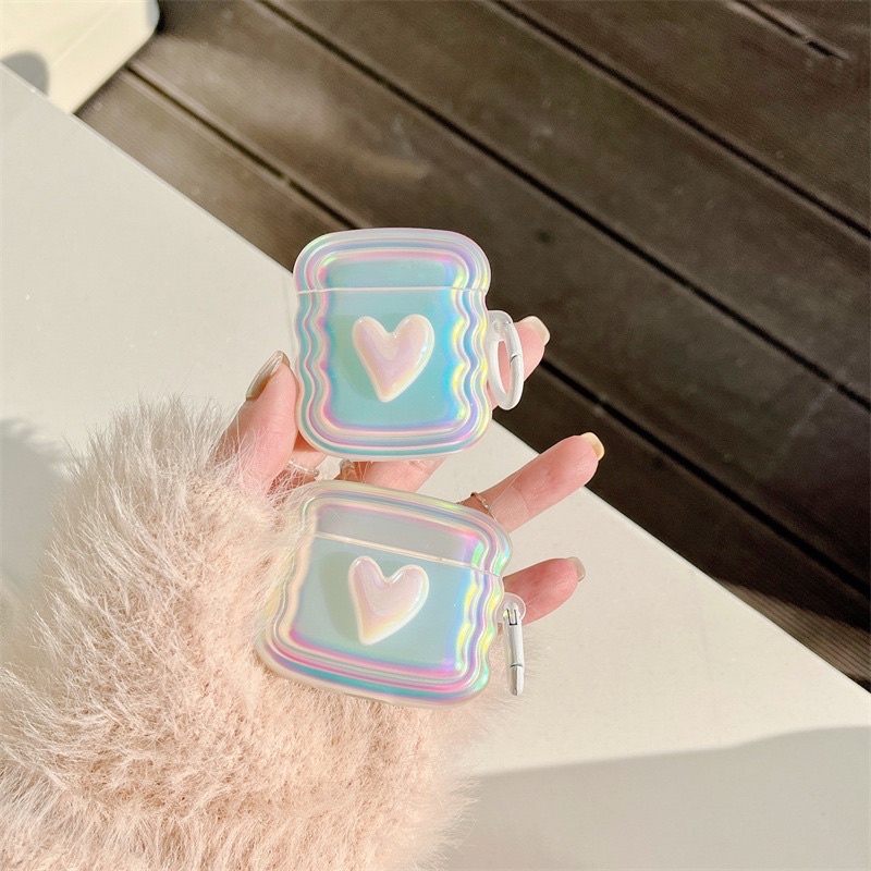 Hologram Heart Softcase for Airpods 1 2 Pro 3 Case Airpods Inpods TWS Lucu