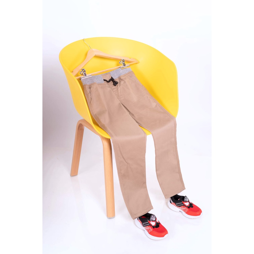 celana cino / chinos rip anak / remaja model panjang pinggang karet / rip warna cream