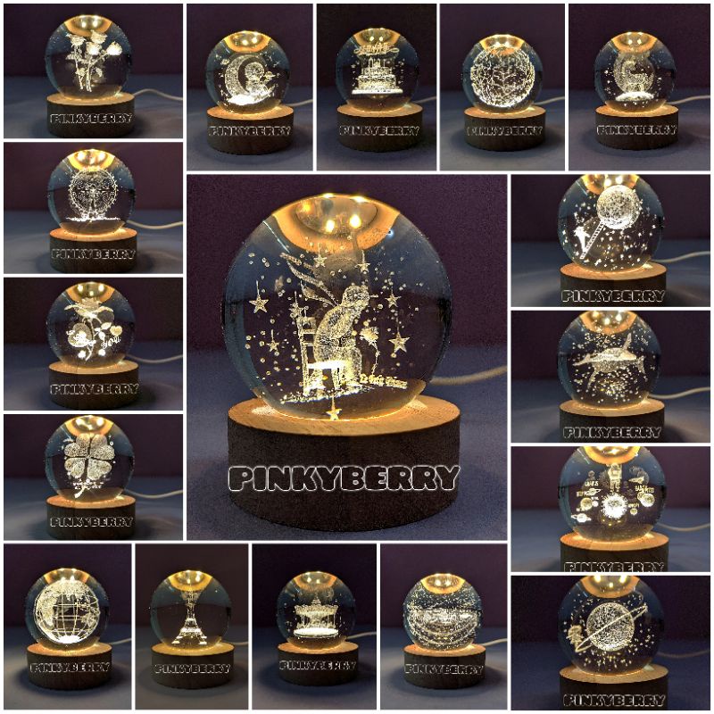 Lampu Tidur Bola Kaca LED / Lampu Kristal Lampu Meja LED / Lampu Hias LED / Lampu Bola Kaca Bulat LE