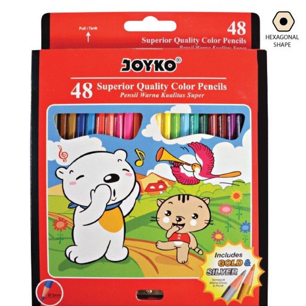 

(COD) Color Pencils Joyko Pensil Warna CP-48PB 48 Colors Klasik Classic ORI CP48PB !!